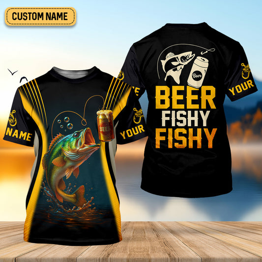 Joycorners Beer Fishy Fishy Funny Fishing Shirt, SPF Shirt For Men, Fishing And Beer Men's Fishing Shirt
