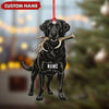 Joycorners Personalized Black Lab Dog Christmas Ornament – Personalized Hunting Dog Acrylic Decor MT1111