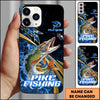 Joycorners Pike Splash Water Lightning Stripe Dark Blue Art Golden Line  Personalized Name Phone Case