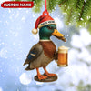 Joycorners Personalized Mallard Duck Christmas Acrylic Ornament – Custom Name Holiday Decor for Hunters & Nature Lovers MT1111