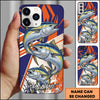 Joycorner Fishing Dynamic Splash Comic Style Personalized Name 3D Phone Case (10 Fish Species)