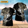 Joycorners Camo Black Fishing UPF Shirts, Camouflage Fishing Shirts, Fishing Gifts For Men, Men's Fishing Shirt