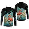 Joycorners Flamingo Fishing, Hooded UPF Shirt, Funny Fishing Shirt, Men Jersey, Presents For Fishermen