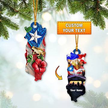Joyccorners Custom Name Puerto Rico Ornament, Gift for Puerto Rico Lover 2D Flat LM2111