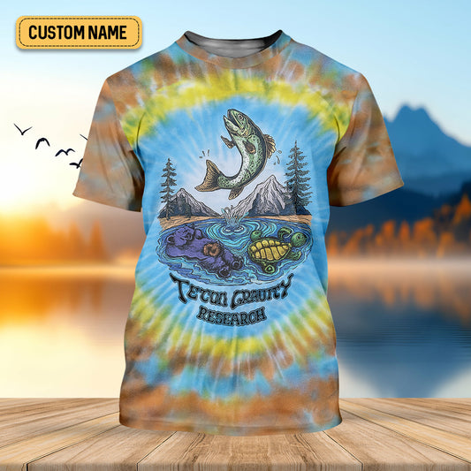Joycorners Tie Dyed Pattern Fishing UPF Shirts, Fishing Gifts For Men, Men's Fishing Shirt, Fishing Shirts For Men