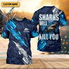 Joycorners Sharks Will Kill You Performance Fishing Shirts, SPF Shirt For Men, Presents For Fishermen