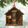 Joycorners Personalized Hunter’s Cabin Ornament, Custom Log Cabin Christmas Decoration for Outdoor Lovers MT1111