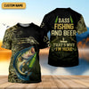 Joycorners Bass Fishing And Beer That's Why I'm Here Camouflage Fishing Shirts, Funny Fishing Shirt, SPF Shirt For Men