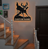 Maxcorners Personalized Deer Hunting Buck Metal Sign WITH LED/WITHOUT LED – Rustic Cabin Wall Decor, Gift for Hunters MT0110