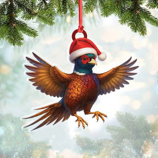 Joycorners Christmas Pheasant Acrylic Christmas Ornament – Funny Hunting Bird Decor Gift for Hunters & Outdoor Lovers MT1111