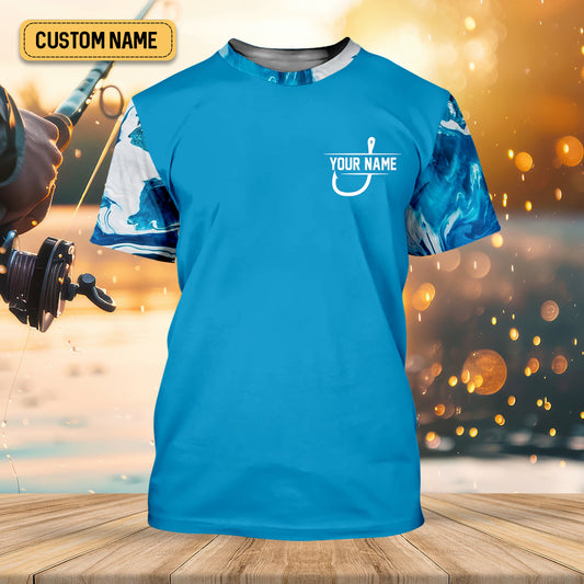 Joycorners Blue Fishing SPF Shirt, Funny Fishing Shirt, Fisherman Outfit, Mens Casual Shirts
