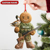 Joycorners Personalized Hunter Gingerbread Christmas Ornament – Funny Acrylic Holiday Decor Gift MT1111