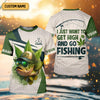 Joycorners I Just Want To Get High And Go Fishing Largemouth Bass Fishing SPF Shirt For Men, Funny Fishing Shirt