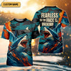 Joycorners Shark Fishing Shirt, Fearless In The Face Of The Unknown Fishing UPF Shirts, Fishing Gifts For Men