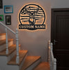 Maxcorners Custom Name American Flag Deer Hunting Metal Sign WITH LED/WITHOUT LED Light Rustic Lodge Wall Decor MT0110