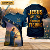 Joycorners Jesus Said Go Fishing Funny Fishing Shirt, Christian Fishing SPF Shirt For Men, Men's Fishing Shirts Long Sleeve