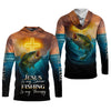 Joycorners Jesus Is My Savior Fishing Is My Therapy SPF Shirts, Jesus Fishing Shirt, Fishing Shirts For Men