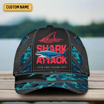 Joycorners Shark Attack Fishing Hat, Fishing Trucker Hat, Fishing Cap For Men, Fishing Gifts For Dad