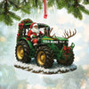 Joycorners Custom Name Santa Tractor Ornament, Farmer Christmas Tree Decor, Personalized Farm Gift MT1111