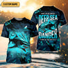 Joycorners Hunt or Be Hunted Deep Sea Danger Performance Fishing Shirts, Fishing Gifts For Men, Men's Fishing Shirt