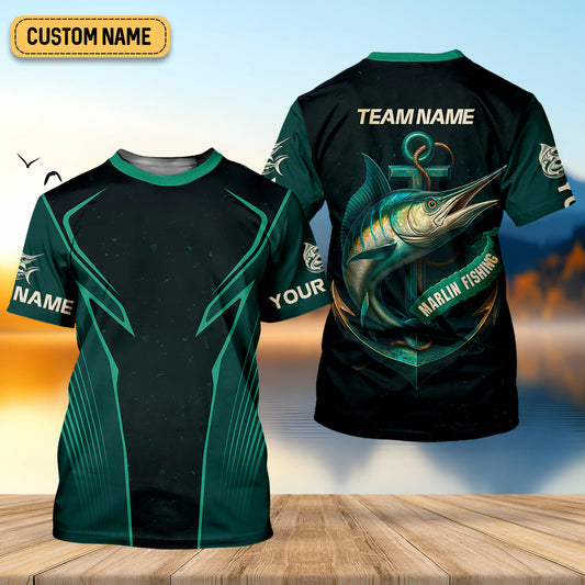 Joycorners Blue Marlin Fishing Team Shirt, Fishing Jersey, SPF Shirt For Men, Gift For Fisherman, Fishing Shirts