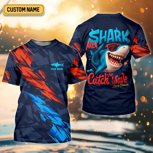 Joycorners Shark Fishing Shirt, Shark Area Surf's Up The Catch Wave, SPF Shirt For Men, Gift For Fisherman