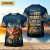 Joycorners The Best Things In Life Are Wild And Free Funny Bigfoot Fishing SPF Shirt For Men, Gift For Fisherman