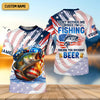 Joycorners Don't Bother Me While I'm Fishing Beer Patriotic Fishing Shirt, SPF Shirt For Men, Funny Fishing Shirt