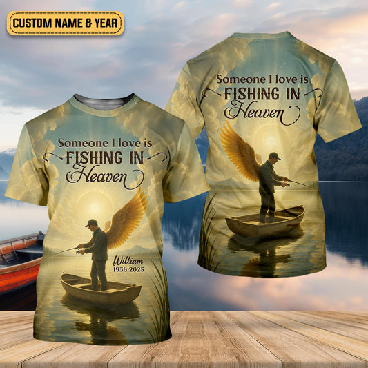 Joycorners Fishing In Heaven Fishing UPF Shirts, Fishing Memorial Presents For Fishermen, Fishing Shirts For Men