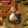 Joycorners Personalized Funny Duck Smoking Acrylic Christmas Ornament – Custom Name Holiday Gift for Hunters & Outdoor Lovers MT1111