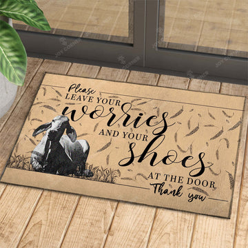 Joycorners Brahman - Leave Your Worries And Your Shoes At The Door Doormat