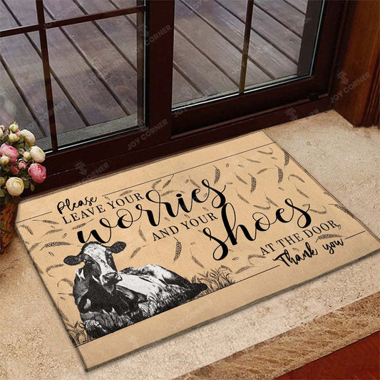 Joycorners Highland - Leave Your Worries And Your Shoes At The Door Doormat