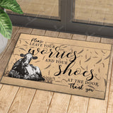 Joycorners Holstein - Leave Your Worries And Your Shoes At The Door Doormat