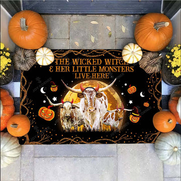 Joycorners Texas Longhorn The Wicked Witch Custom Name Doormat