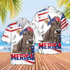 Joycorners Funny Merica Cows USA Sunglasses Patriotic 3D Hawaiian Shirt (10 Breeds)