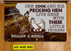 Joycorners Personalized Chicken Doormat, One Cook His Pecking Hen Live Here Gift For Chicken Lovers, New Home Gift, Housewarming Gift, Chicken Decor LM0210