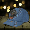 Joycorners Dachshund Jeans Pattern Customized Name And Dog Cap