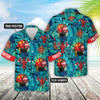 Maxcorners Custom Hawaiian Shirt Gift For Firefighter - Personalized Gifts For Fireman - Firefighter Helmet Tropical Pattern Hawaiian Shirt LM1911