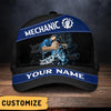 Joycorners Custom Name Mechanic Black Leather Pattern 3D Cap