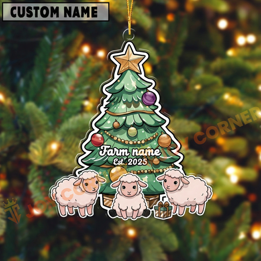 Joycorners Personalized Cow Family Christmas Acrylic Ornament