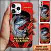 Joycorner Fishing Jumping Water Fisherman Silhouette Personalized Name 3D Phone Case (10 Fish Species)
