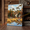 Joycorners Flying Ducks Autumn Lake Personalized Name Canvas
