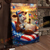 Joycorner Hereford Cow Americana Float Beer Sunglasses 3D Wrapped Canvas