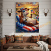 Joycorner Hereford Cow Americana Float Beer Sunglasses 3D Wrapped Canvas