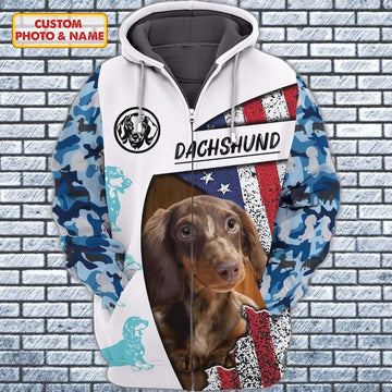 Joycorners American Dachshund Lovers Custom Name And Dog 3D Full Print Shirts