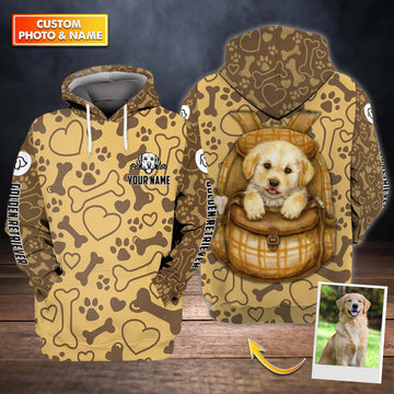 Joycorners Golden Retriever Cute 3D Custom Name And Dog Full Print Shirts