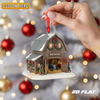Joycorners Merry Christmas Farm Tractor Barn Ornament, Custom Name Acrylic Ornament