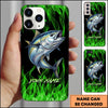 Joycorners Neon Green Flame Black Background Art Personalized Name Phone Case (8 Fish Species)