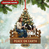 Joycorners Christmas Gifts Jesus & Cow Ornament, Custom Name Acrylic Ornament (10 Breed Options)