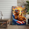 Joycorner Highland Cow Americana Float Beer Sunglasses 3D Wrapped Canvas